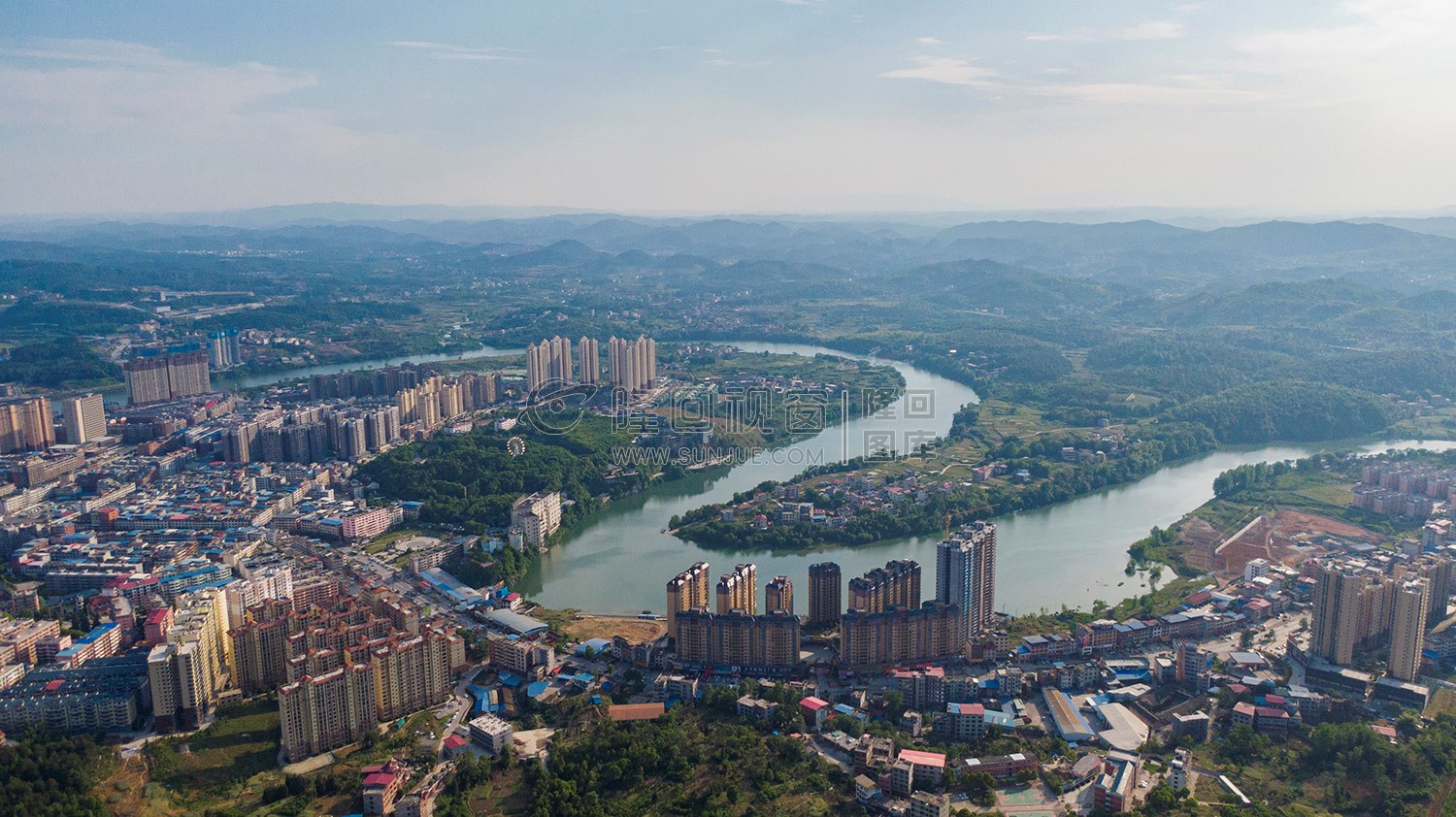 隆回县城城西区域航拍