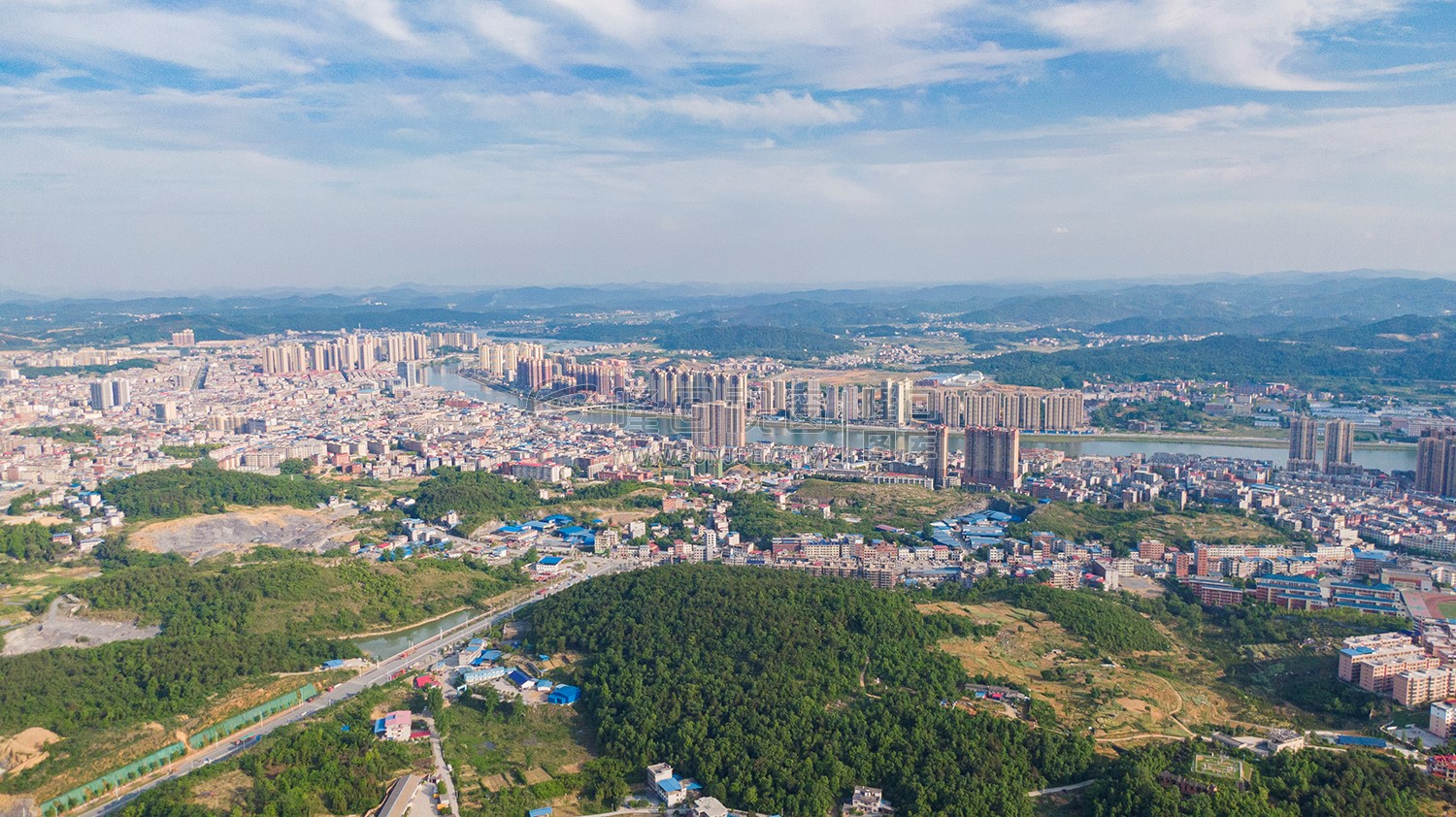 隆回县城城西区域航拍