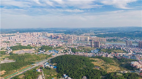 隆回县城城西区域航拍