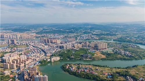 隆回县城城西区域航拍