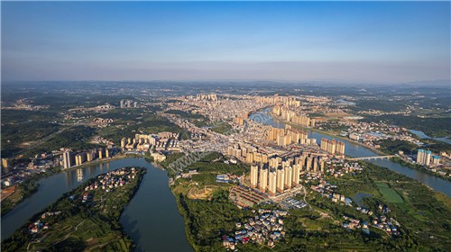 隆回县城城西区域航拍