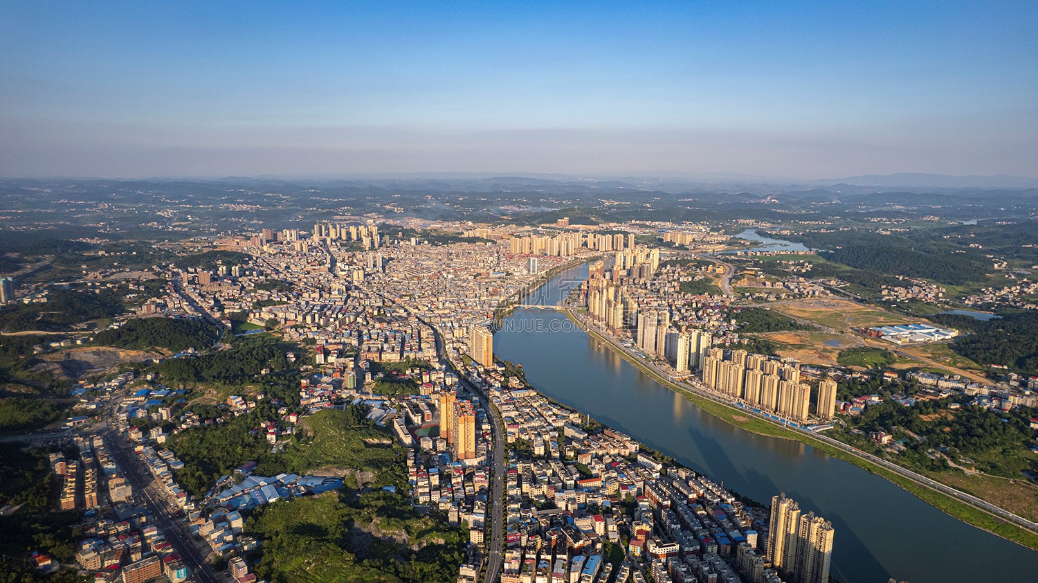 隆回县城城西区域航拍