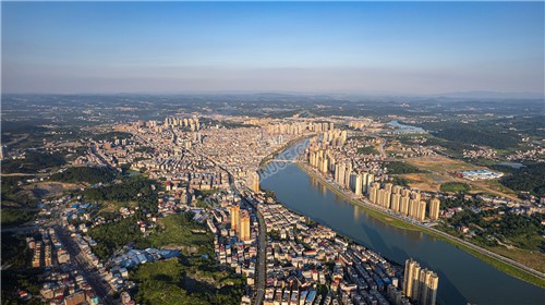 隆回县城城西区域航拍