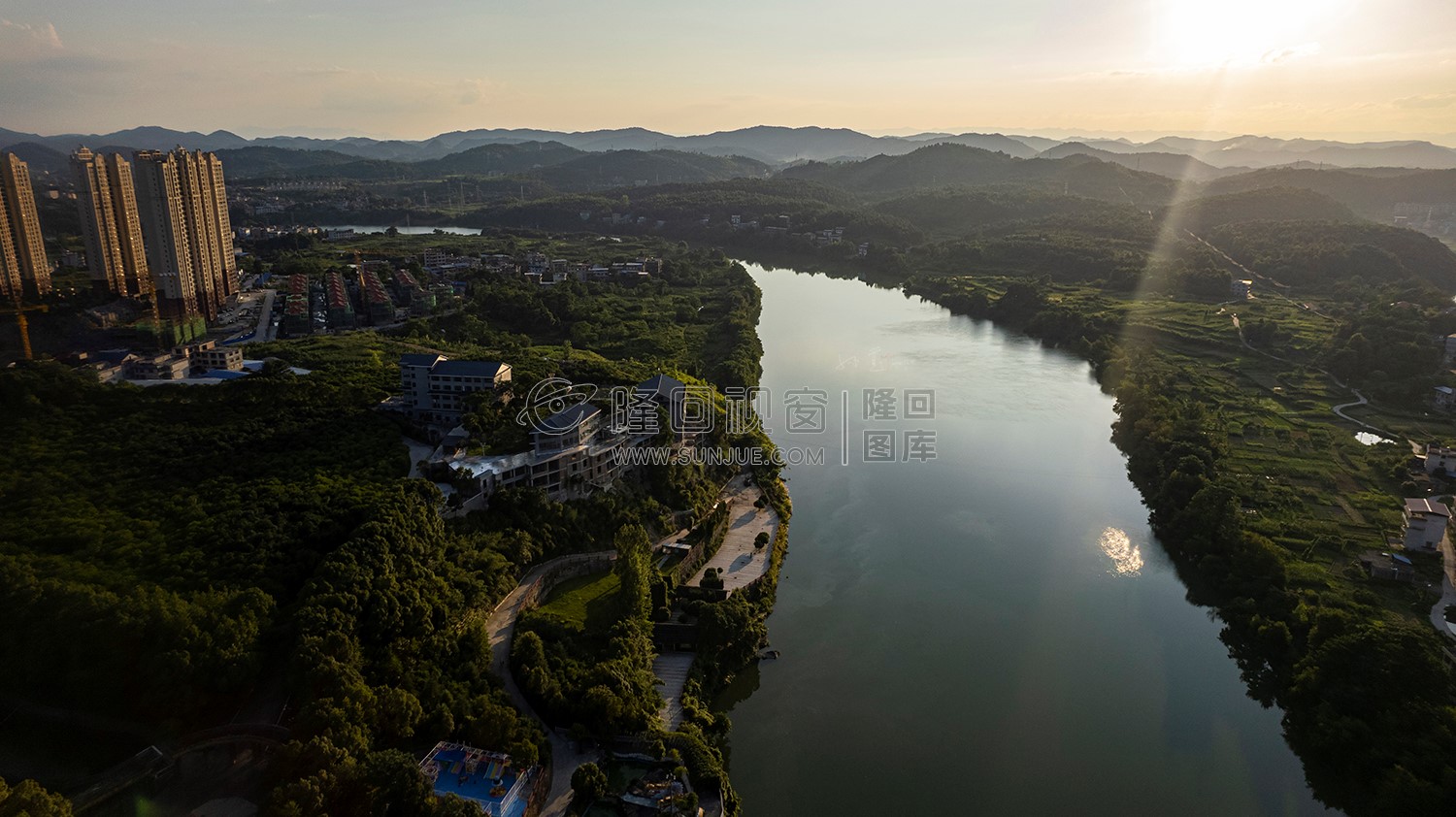 隆回县城城西区域航拍