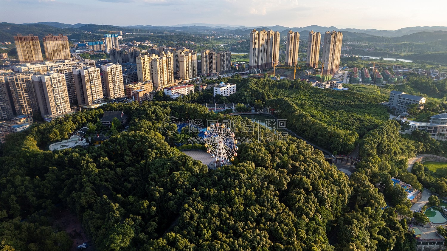 隆回县城城西区域航拍