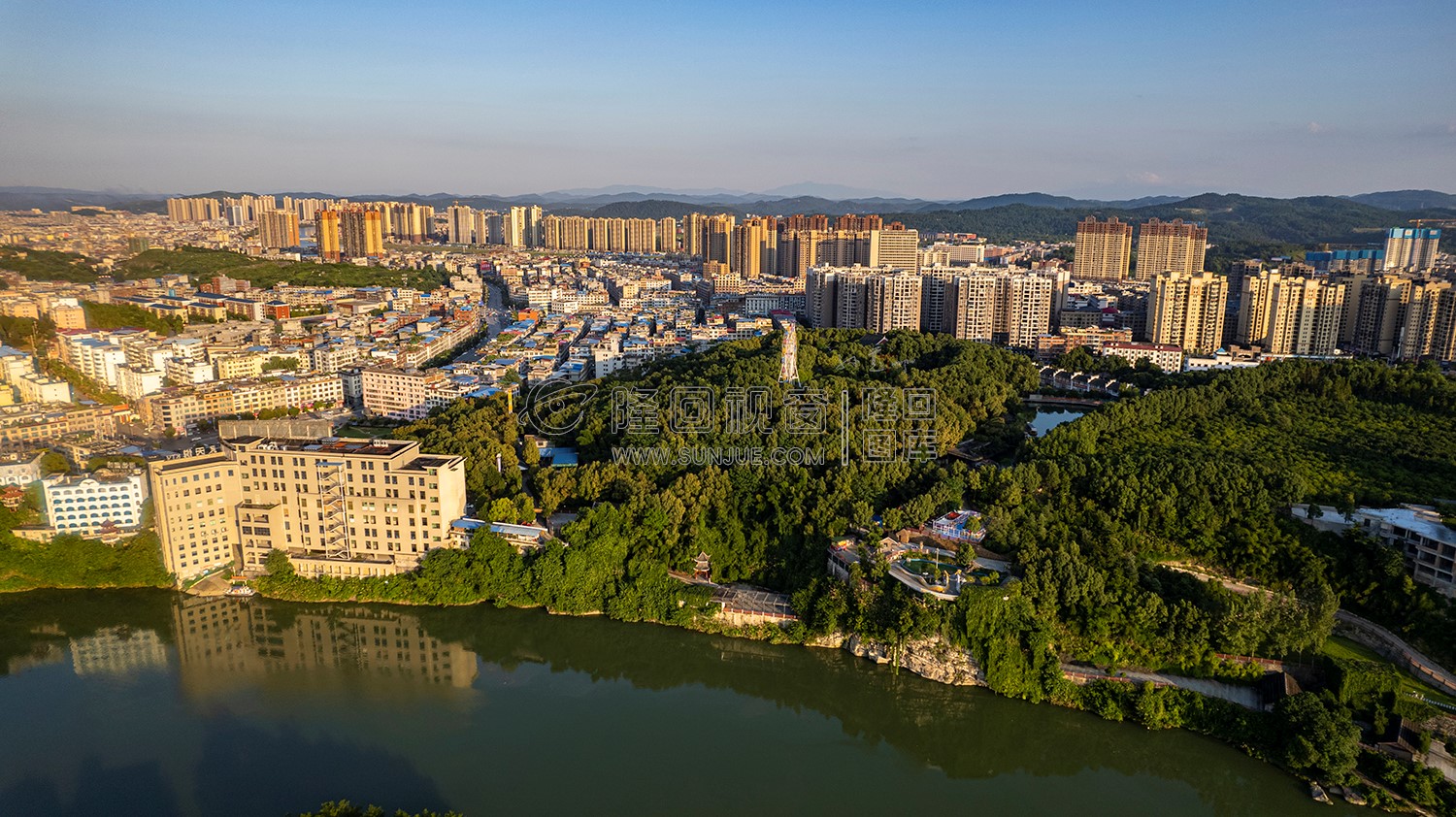 隆回县城城西区域航拍