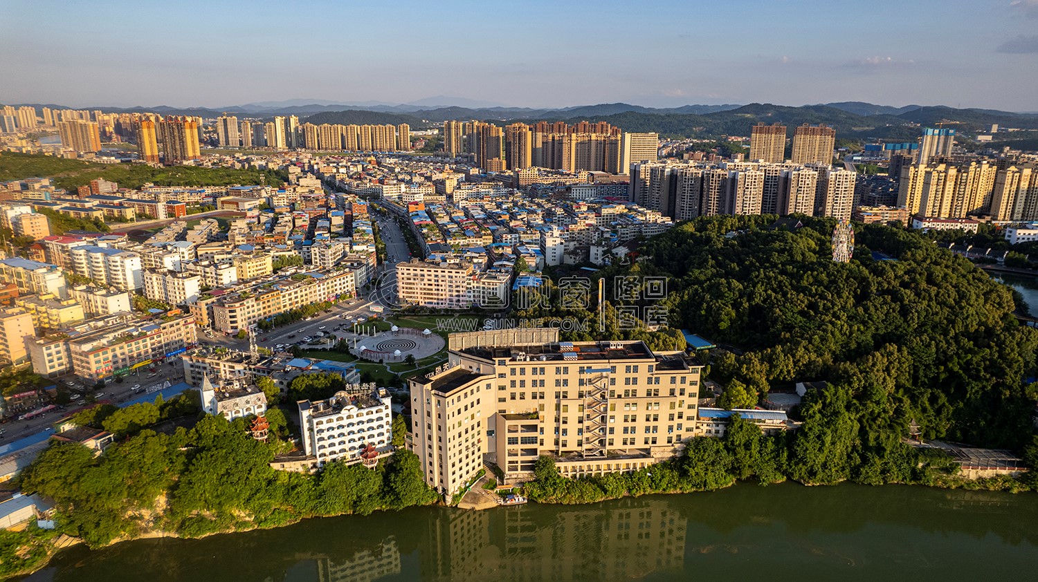 隆回县城城西区域航拍