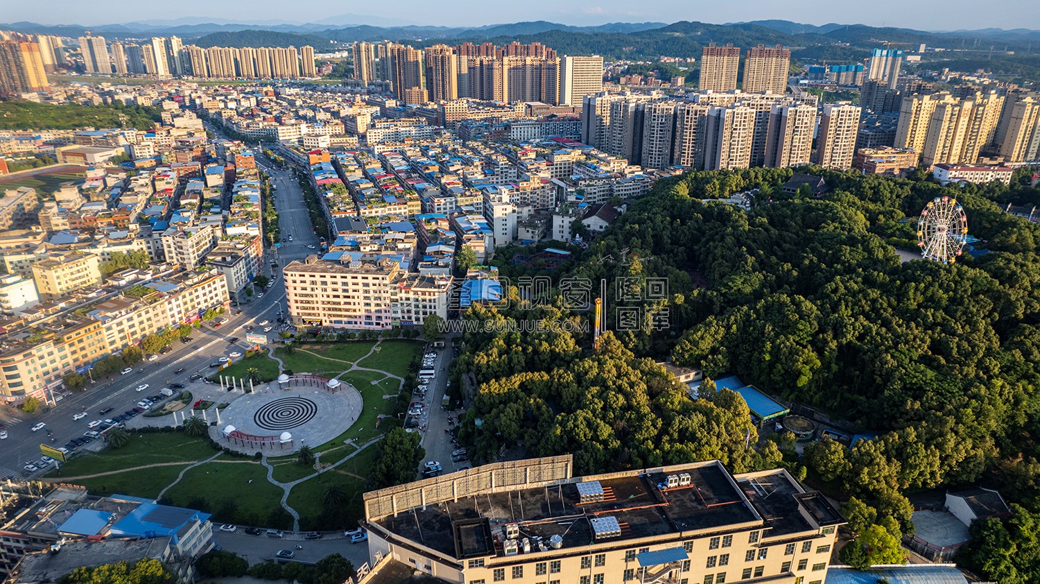 隆回县城城西区域航拍