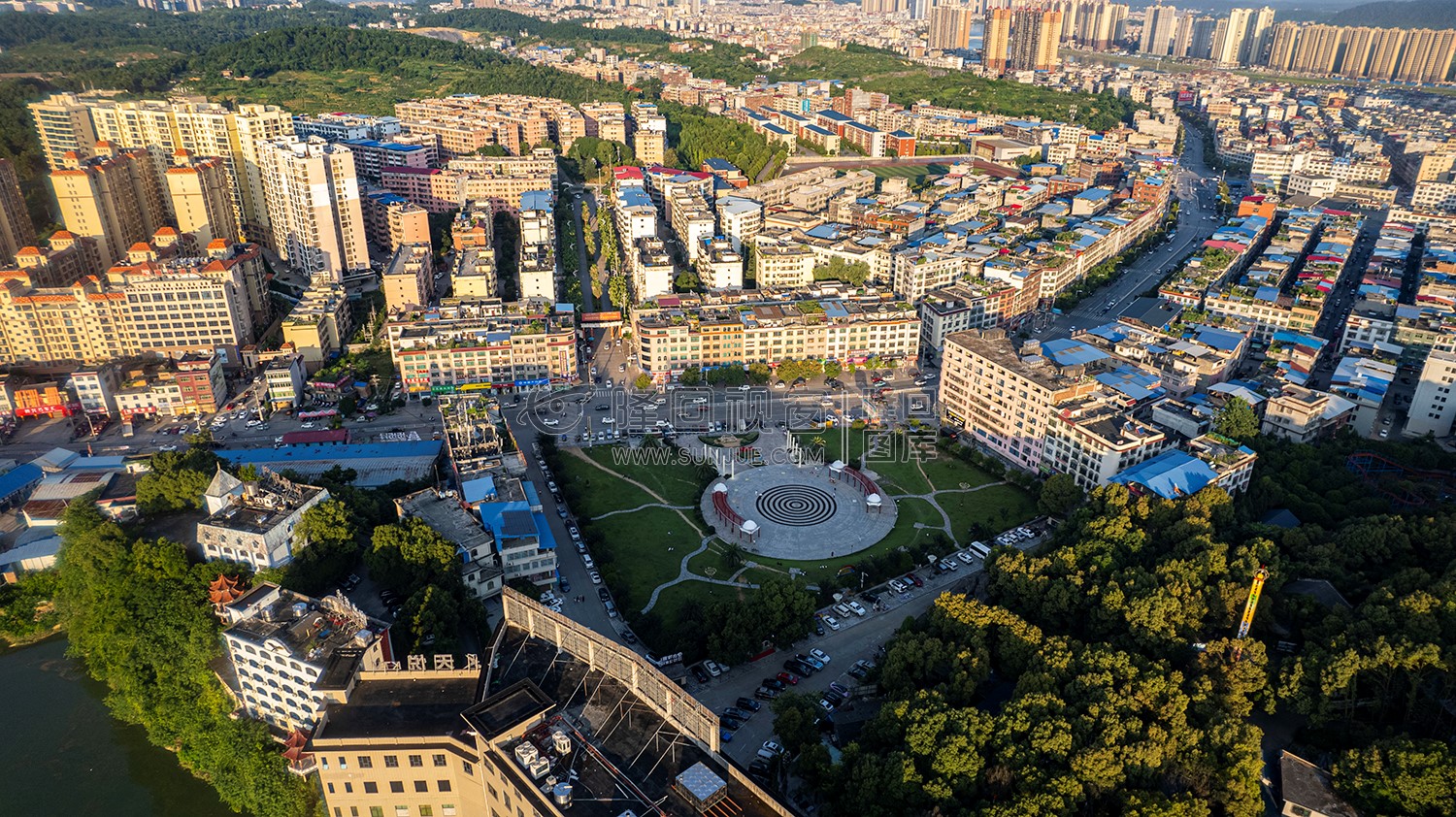 隆回县城城西区域航拍