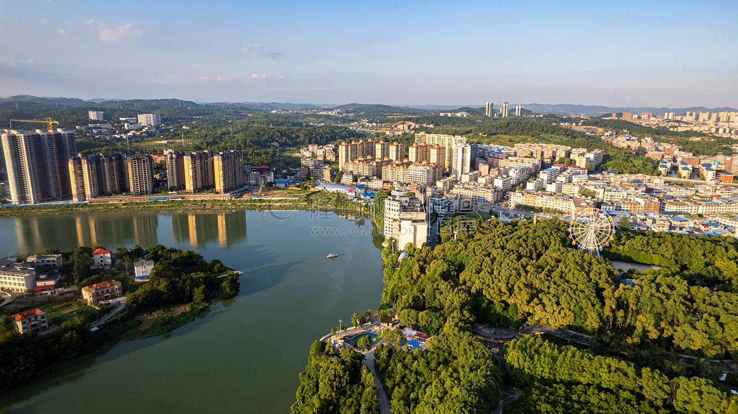 隆回县城城西区域航拍