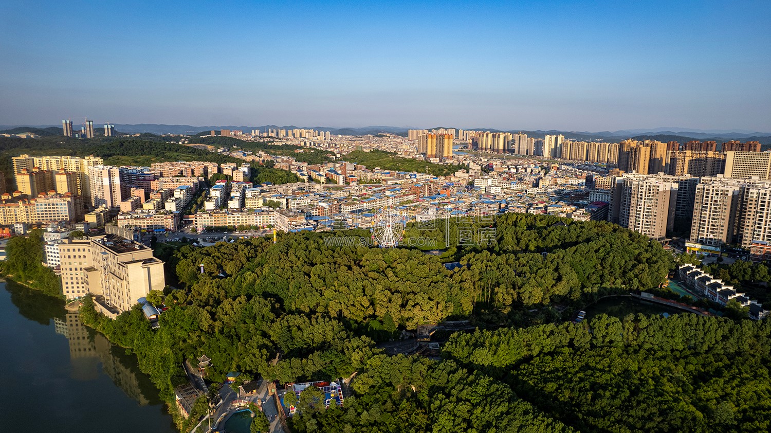 隆回县城城西区域航拍