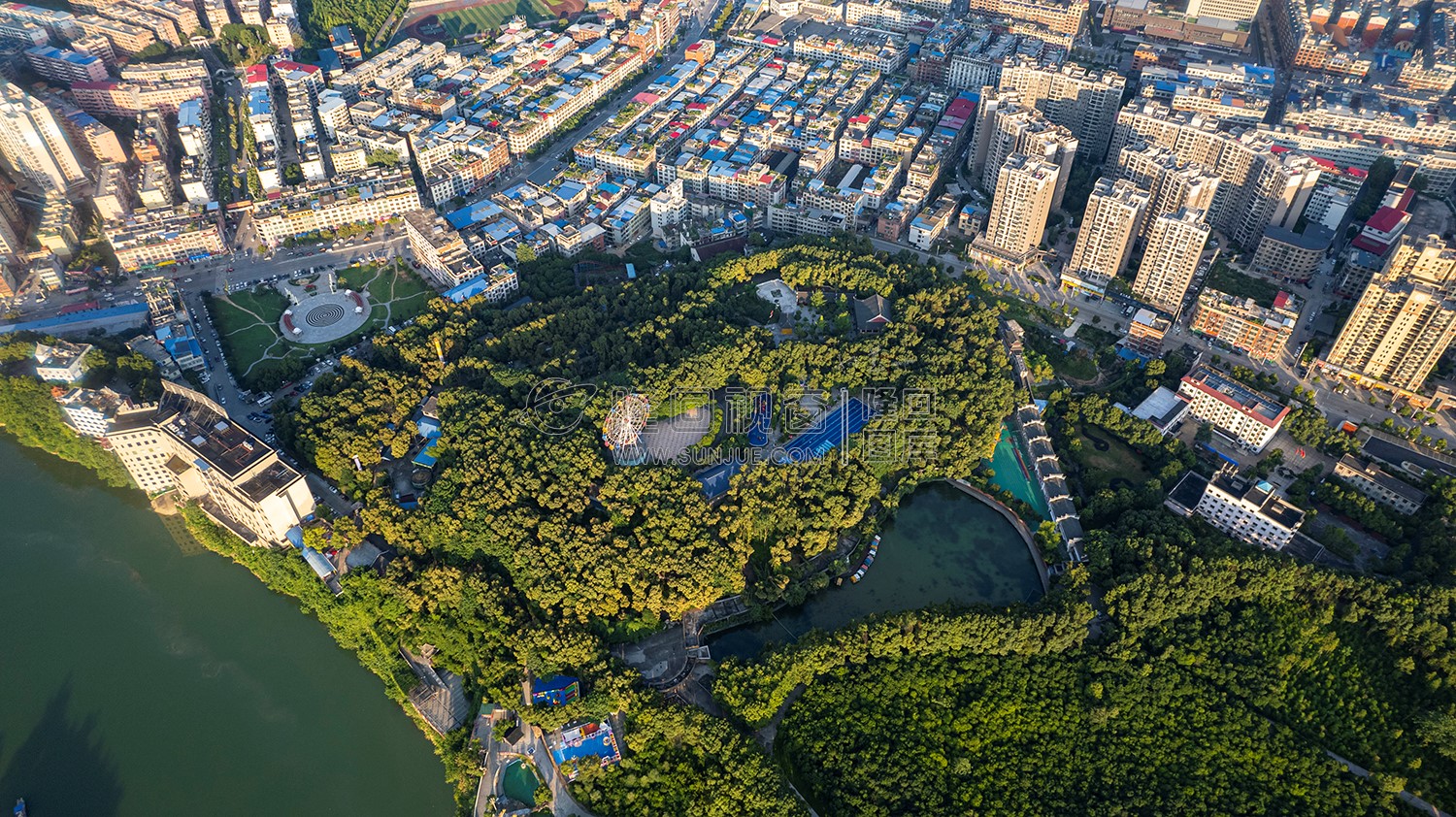 隆回县城城西区域航拍