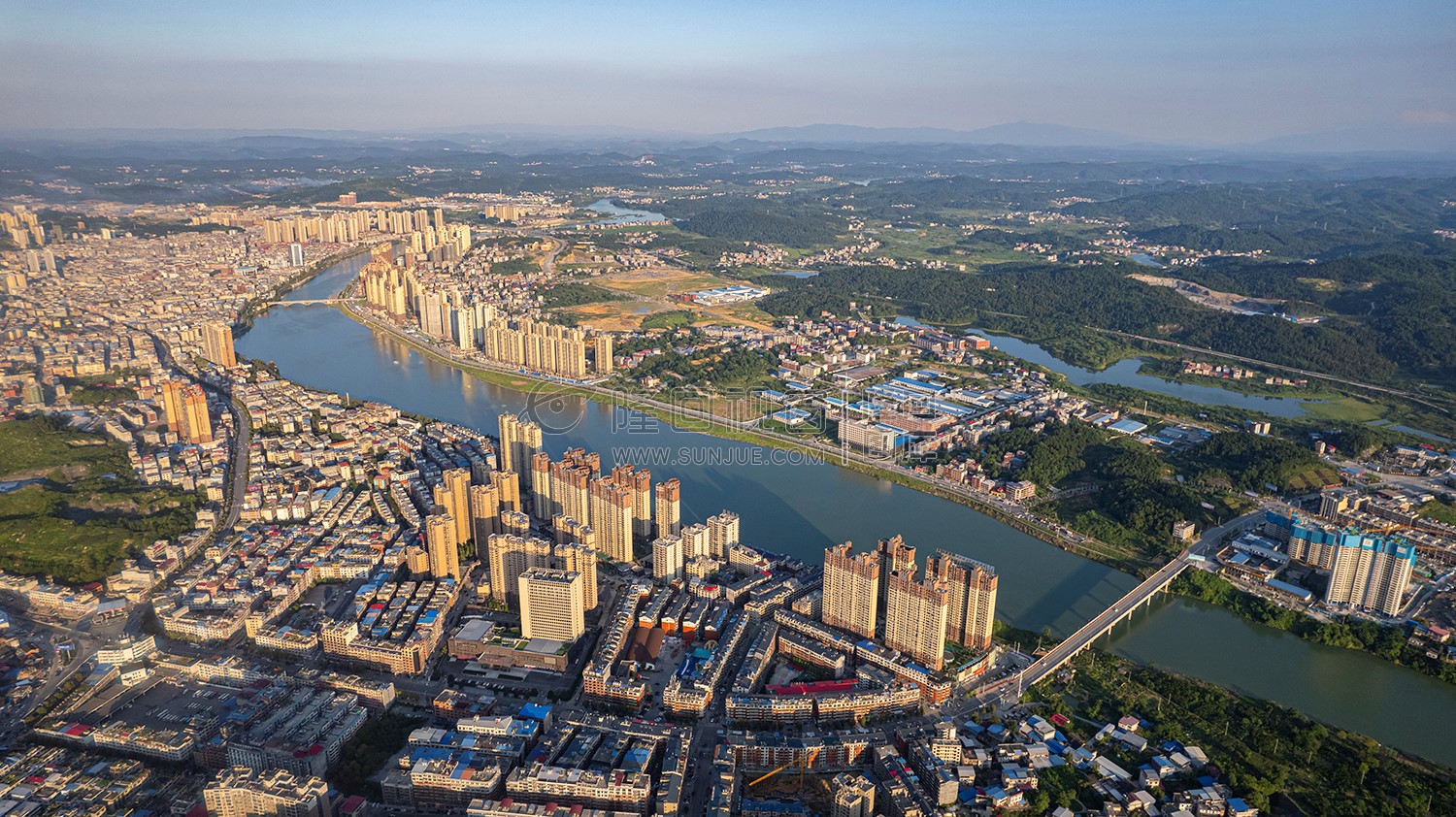 隆回县城城西区域航拍