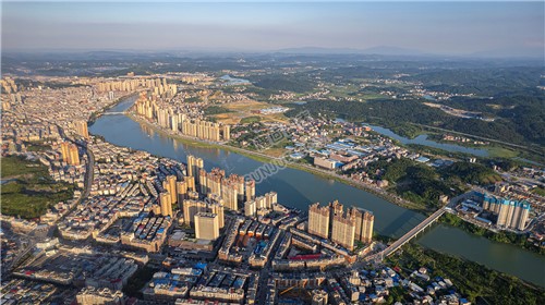 隆回县城城西区域航拍