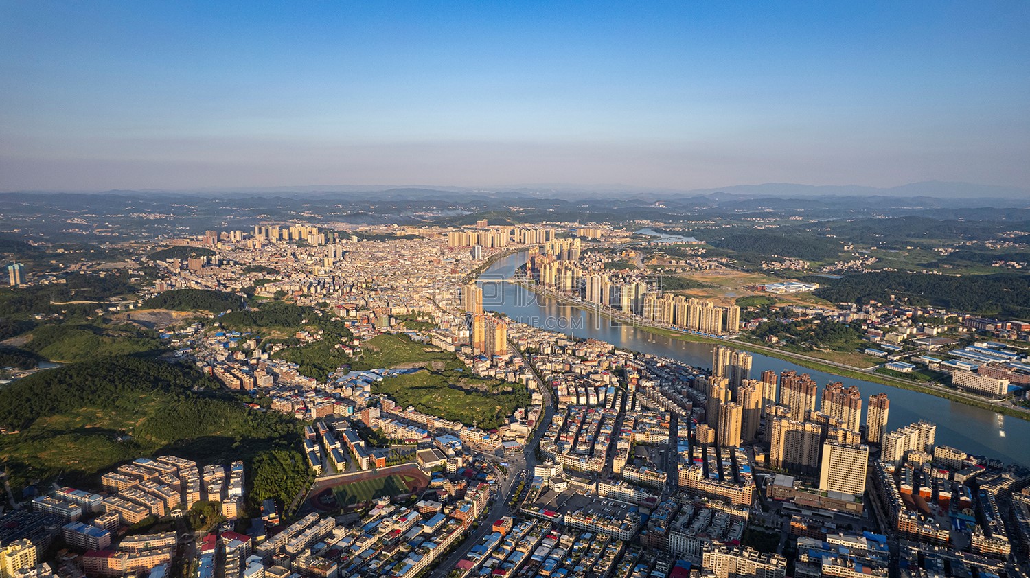 隆回县城城西区域航拍