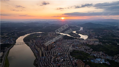 隆回县城夕阳美景