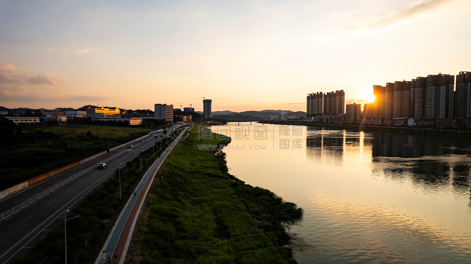 隆回县城夕阳美景