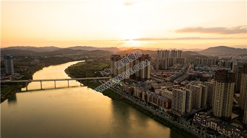隆回县城夕阳美景