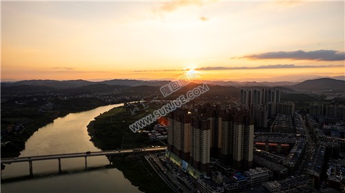 隆回县城夕阳美景