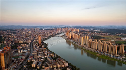 隆回县城夕阳美景