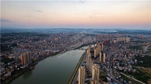 隆回县城夕阳美景
