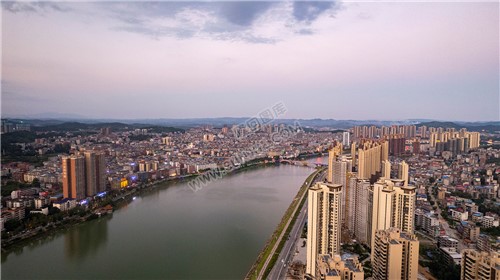 隆回县城夕阳美景