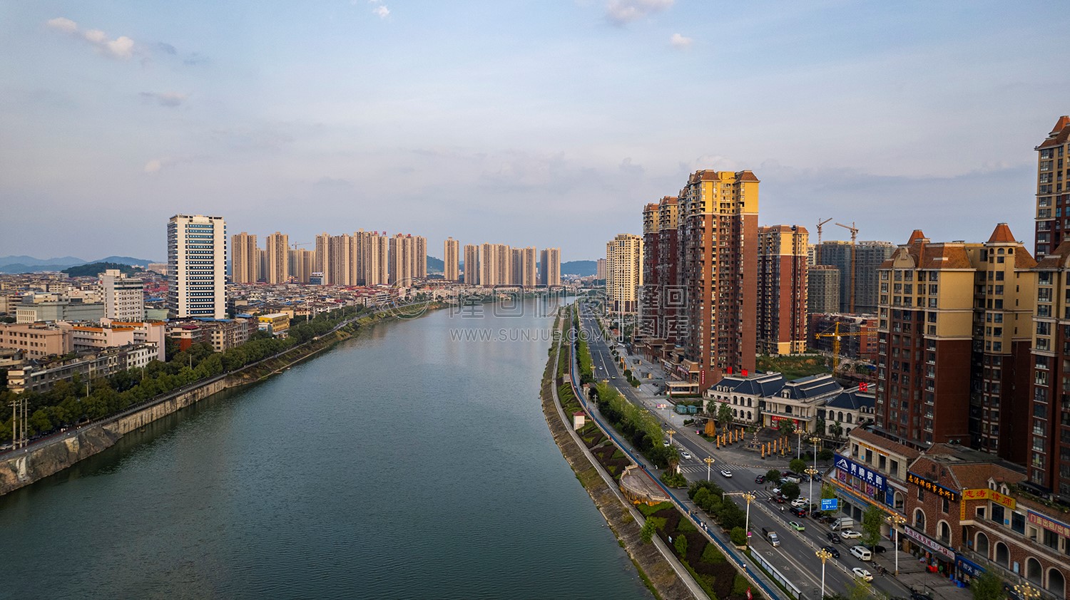 隆回夕阳，赧水河畔的县城风景