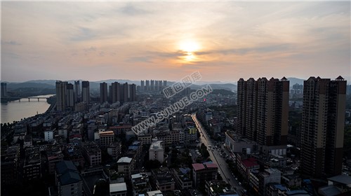 隆回夕阳，赧水河畔的县城风景