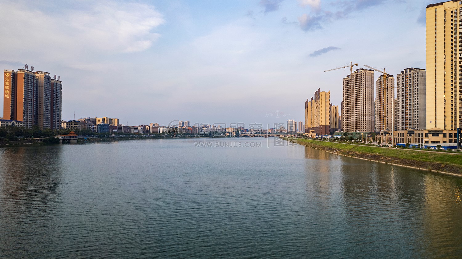 隆回夕阳，赧水河畔的县城风景