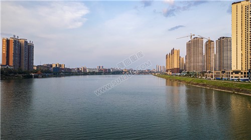 隆回夕阳，赧水河畔的县城风景