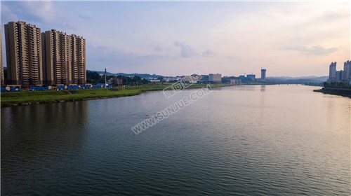 隆回夕阳，赧水河畔的县城风景