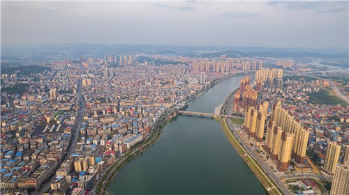 隆回夕阳，赧水河畔的县城风景