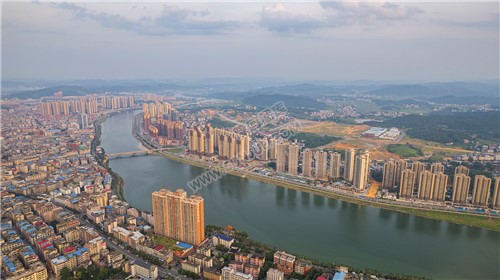 隆回夕阳，赧水河畔的县城风景