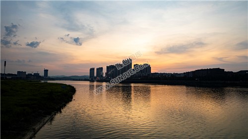 隆回夕阳，赧水河畔的县城风景