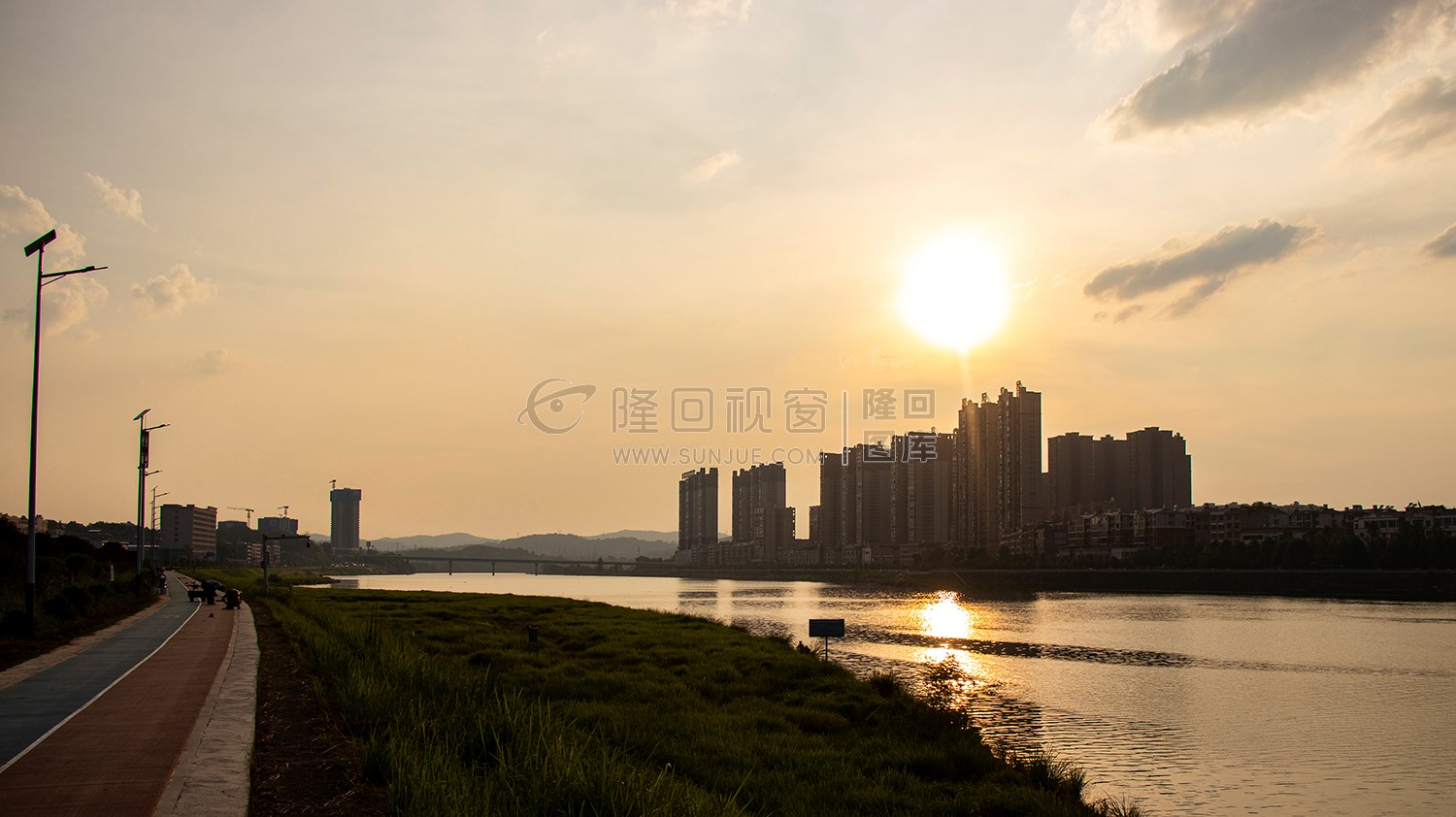 隆回夕阳，赧水河畔的县城风景