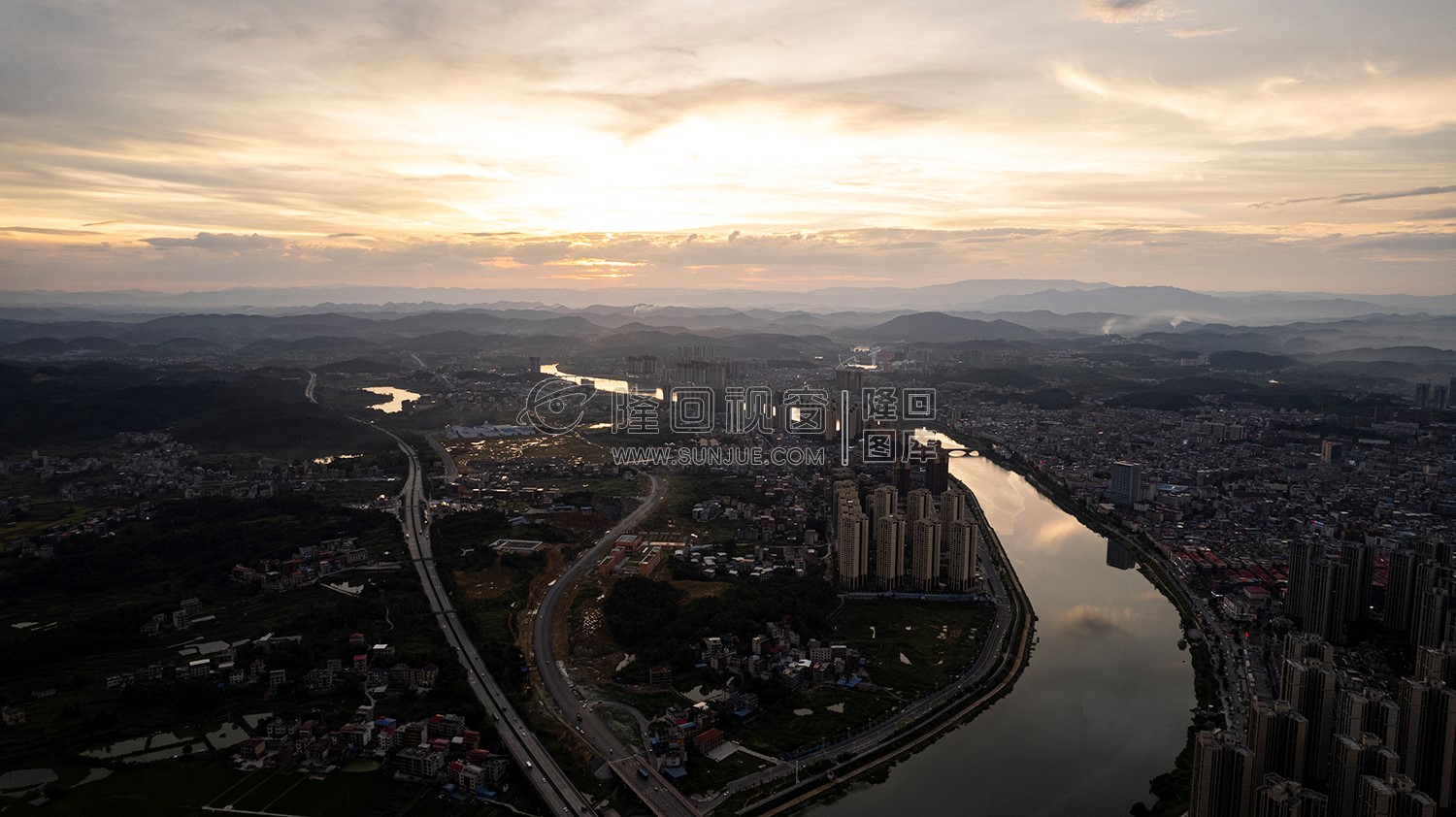 隆回三桥周边的夕阳美景