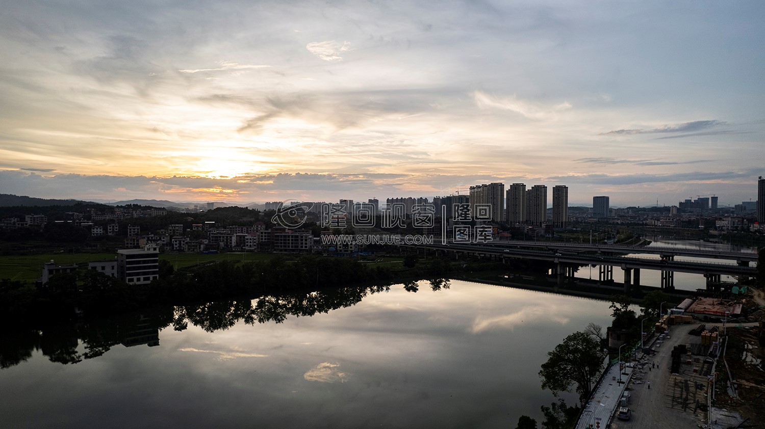 隆回三桥周边的夕阳美景