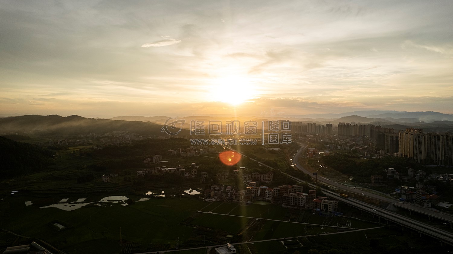 隆回三桥周边的夕阳美景