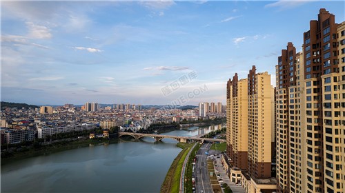 隆回大桥周边金色夕阳