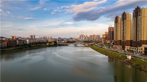 隆回大桥周边金色夕阳