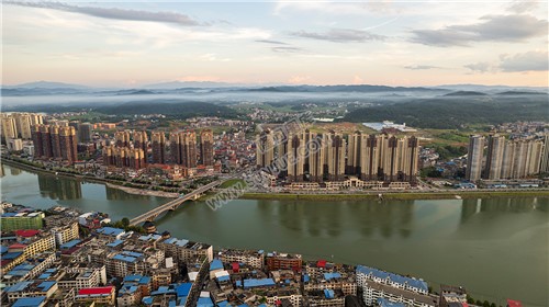 隆回大桥周边金色夕阳