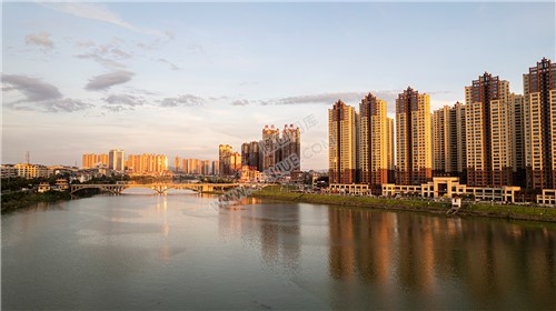 隆回大桥周边金色夕阳