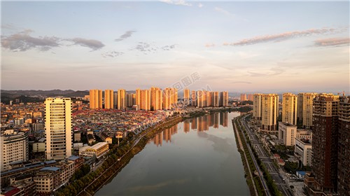 隆回大桥周边金色夕阳