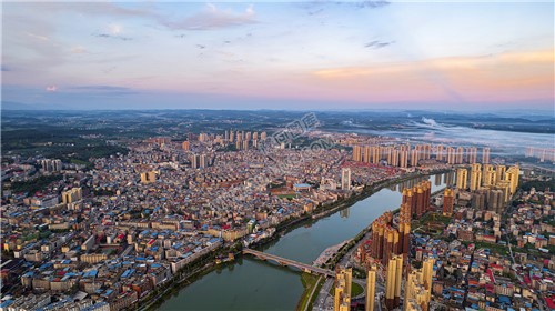 隆回大桥周边金色夕阳