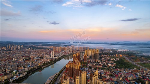 隆回大桥周边金色夕阳