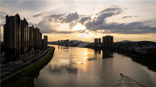 隆回大桥周边金色夕阳，金色隆回