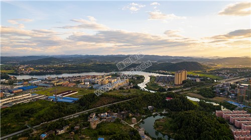 隆回工业园的晚霞风光