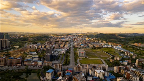 隆回工业园的晚霞风光