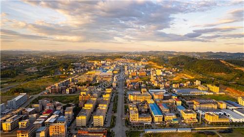 隆回工业园的晚霞风光