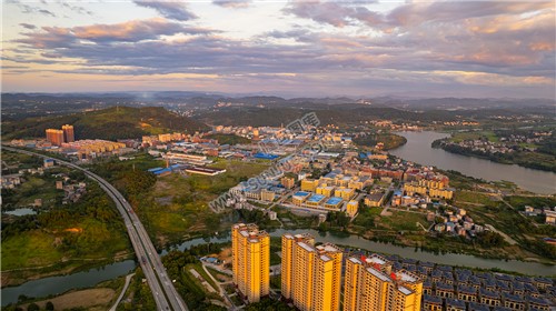 隆回工业园的晚霞风光